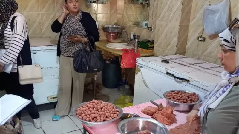 جهاز بدر والبيطرى والتموين يضبطون 4 طن أغذية ولحوم وتحرير 5 محاضر صور