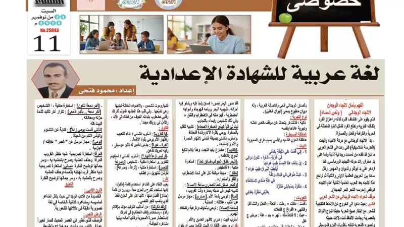 روشتة التفوق في النصوص لـ الصف الثالث الإعدادي 2026