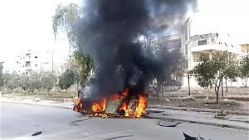 انفجار عبوة ناسفة بسيارة لقوى الأمن الداخلي في مدينة معدان بالرقة