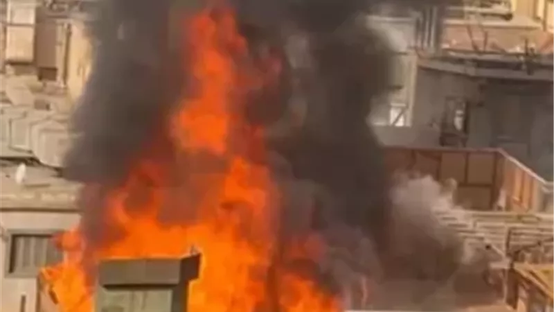 اندلاع حريق داخل مبنى استديو مصر بالمريوطية.. صور
