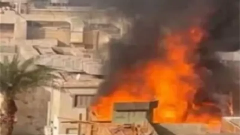 نشوب حريق ضخم فى ستوديو مصر والحماية المدنية تواصل السيطرة على النيران