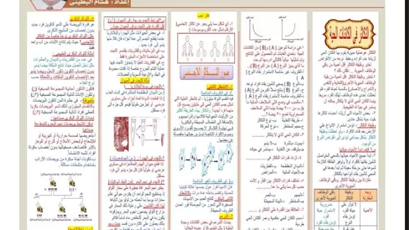 مراجعة التكاثر في الكائنات الحية بمادة الاحياء ثانوية عامة 2026