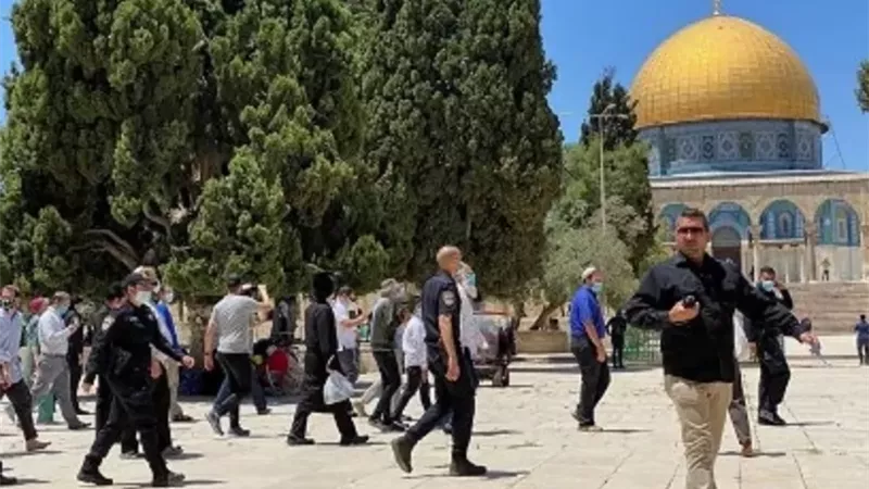 مستوطنون يقتحمون باحات المسجد الأقصى والاحتلال يعتقل 5 فلسطينيي