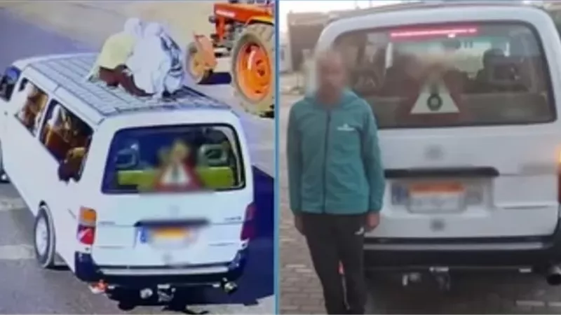 القبض على سائق لقيامه بتحميل طالبات المدارس أعلى سطح السيارة