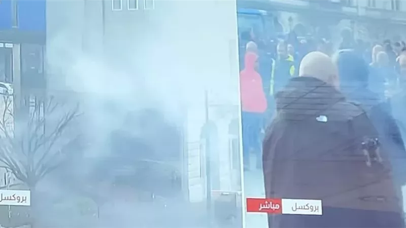 اشتباكات بين مزراعين أوربيين والشرطة البلجيكية في بروكسل