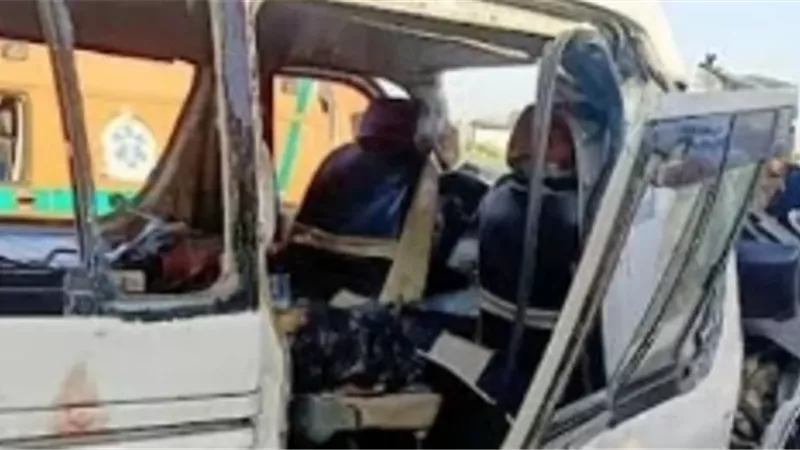 مصرع طفلة وإصابة 13 آخرين فى تصادم ميكروباص وسيارة نقل بالدقهلية