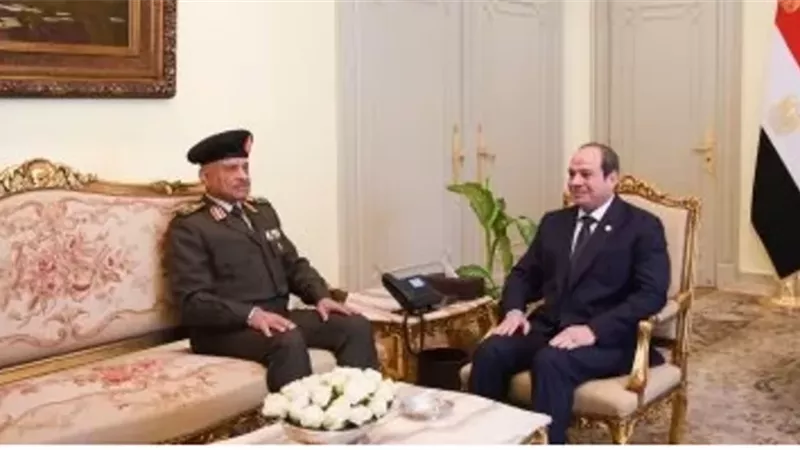 الرئيس السيسي يستقبل الفريق أول عبد المجيد صقر