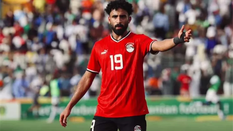 مروان عطيه يحرز هدف التقدم لمنتخب مصر في مرمي بنين