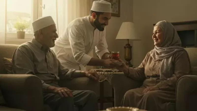 إكرام أصدقاء الوالدين بعد وفاتهما وصور البر بهما