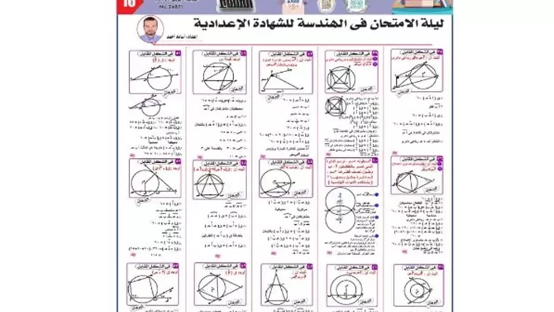 مراجعة ليلة الامتحان في الهندسة للشهادة الإعدادية 2026