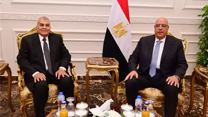 المستشار هشام بدوي يستقبل رئيس ووكيلي مجلس الشيوخ لتهنئته بتوليه رئاسة مجلس النواب