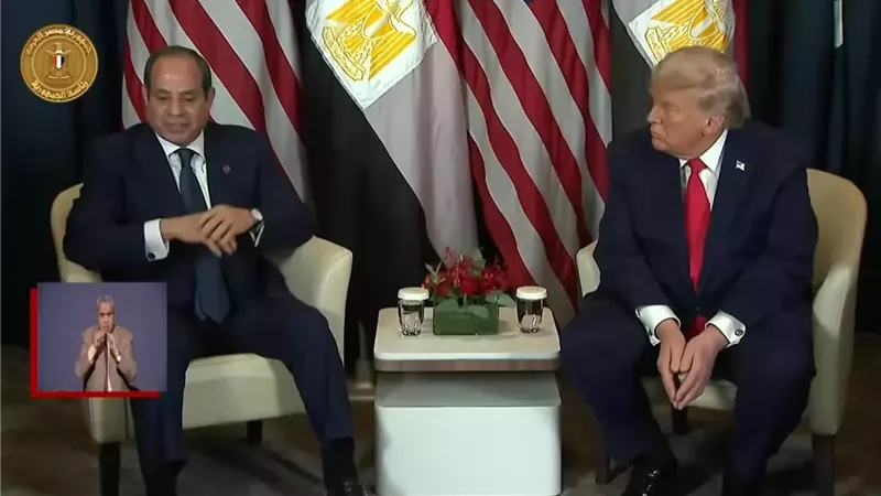 الرئيس السيسى يلتقى نظيره الأمريكى دونالد ترامب على هامش منتدى دافوس