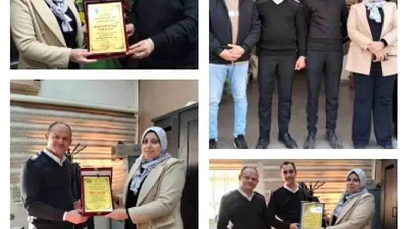 عقيلة تكرم قيادات الشرطة والمرور بقويسنا | عيد الشرطة الـ74