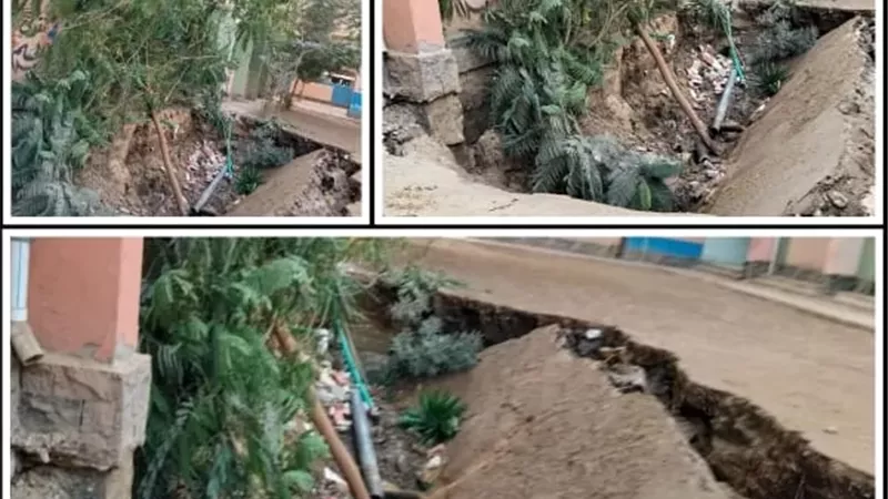 هبوط أرضي داخل فناء مدرسة طحانوب الابتدائية بالقليوبية دون إصابات