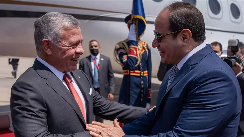 زعيما مصر والأردن يشددان على موقف بلديهما الرافض لتهجير الشعب الفلسطيني خارج أرضه