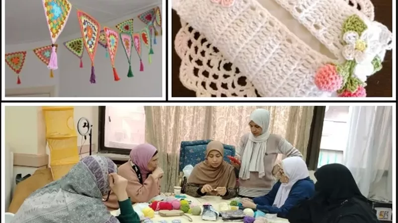 ورشة زينة رمضان بالكروشيه.. في ختام تدريبات 
