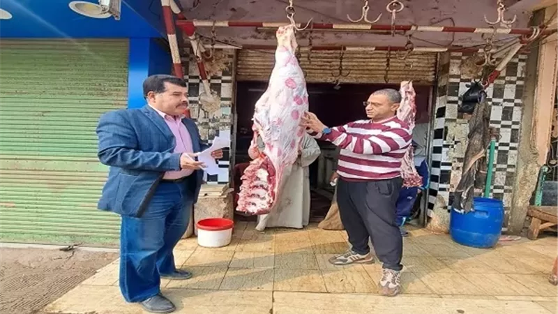 ضبط أكثر من 719 كيلو لحوم غير صالحة ومذبوحة خارج المجازر بالمنيا