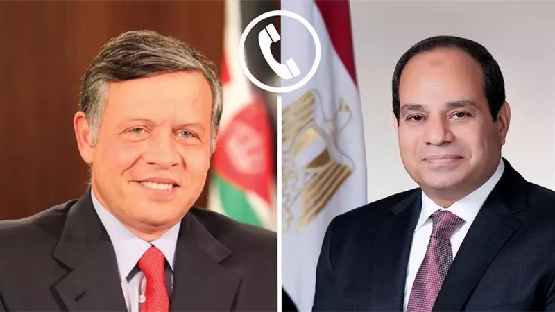 الرئيس السيسي يؤكد للملك عبد الله الثاني تضامن مصر الكامل مع الأردن ضد الهجوم الإيراني