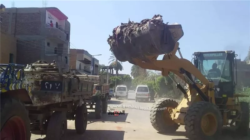 رفع 140 طن مخلفات بقرية الضبعية غرب الأقصر