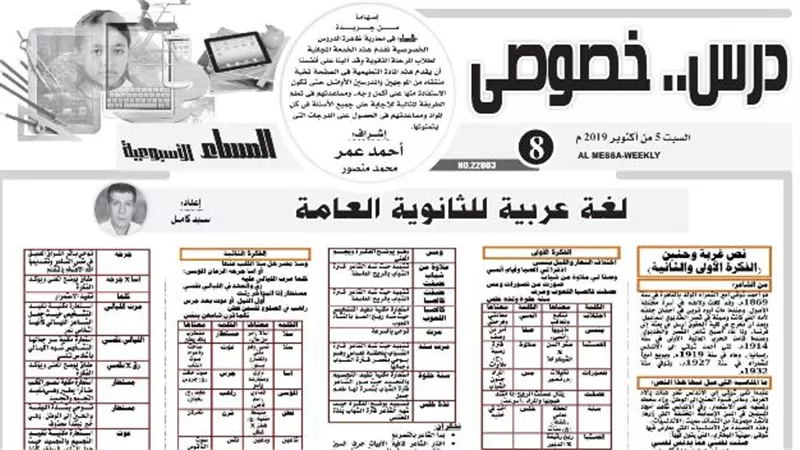 درس خصوصي في اللغة العربية والكيماء لغات للثانوية العامة