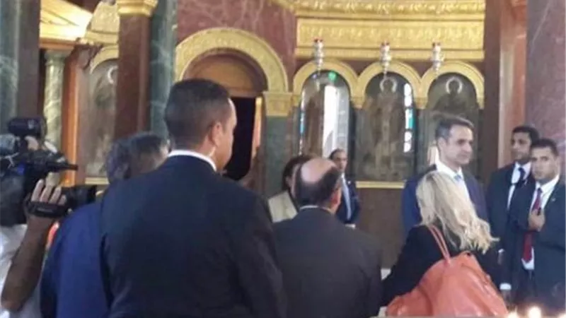 رئيس وزراء اليونان في ضيافة كنيسة مار جرجس بمصر القديمة