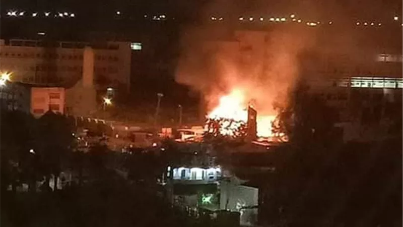 حريق يلتهم محتويات كنيسة مارجرجس بحلوان ... صور