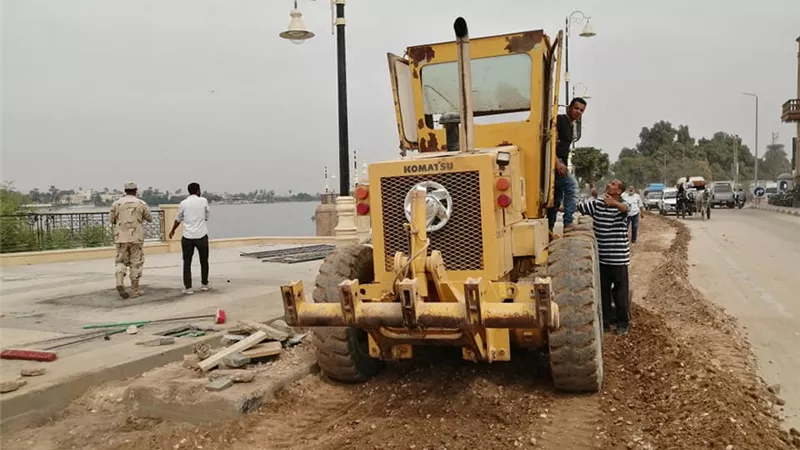 غلق وصلة بكورنيش الاقصر لإستكمال تطويره