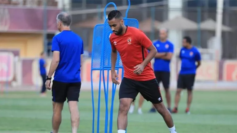 حسام عاشور يتعرض لإصابة قوية فى مران الأهلى