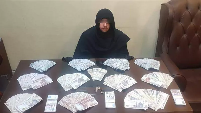 سقوط عامل متنكر بالنقاب أثناء سرقته مكتب بالموسكى