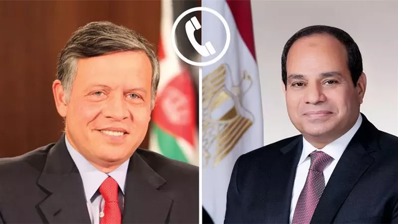 الرئيس السيسي وملك الأردن يبحثان ضرورة خفض التصعيد والتوتر الراهن
