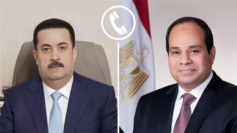 الرئيس السيسي يتواصل مع رئيس وزراء العراق لتعزيز الأمن والاستقرار