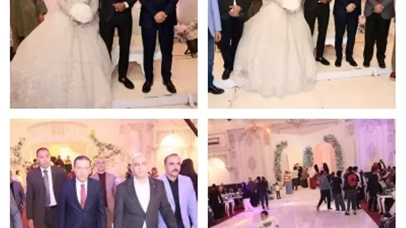 محافظ المنوفية يشارك عروسين أيتام فرحة زفافهما