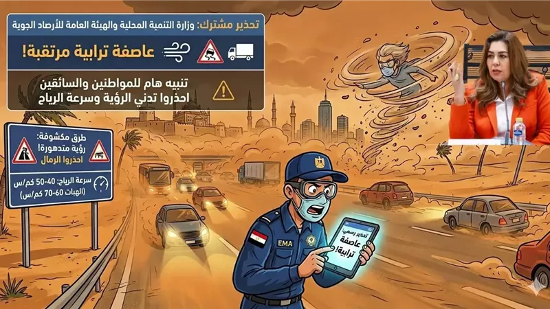 تحذيرات التنمية المحلية والأرصاد من طقس مضطرب ورياح مثيرة