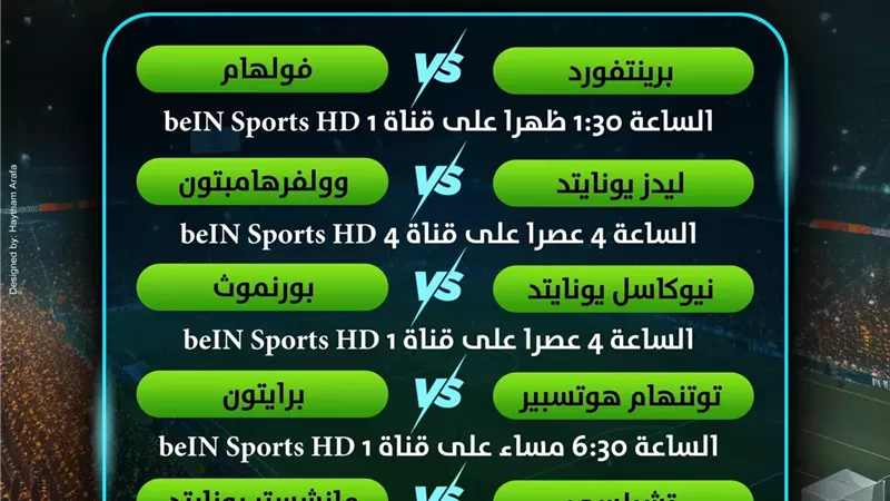 مواعيد مباريات الدوري الإنجليزي والقنوات الناقلة