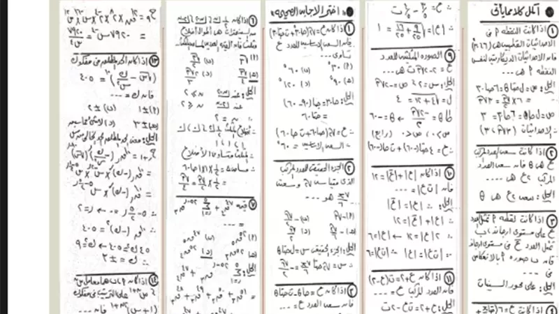 مراجعة هامة في الجبر لطلاب الثانوية العامة 2026