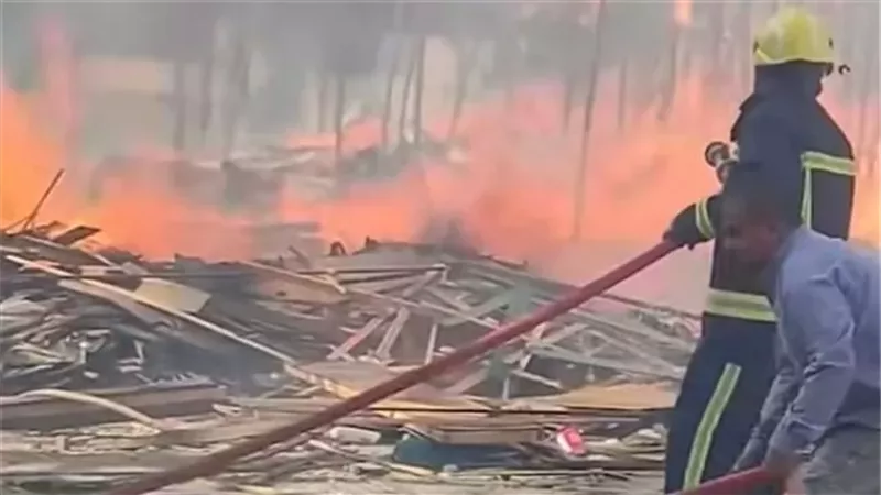 إندلاع حريق بلوكيشن تصوير فى مدينة الإنتاج الإعلامى