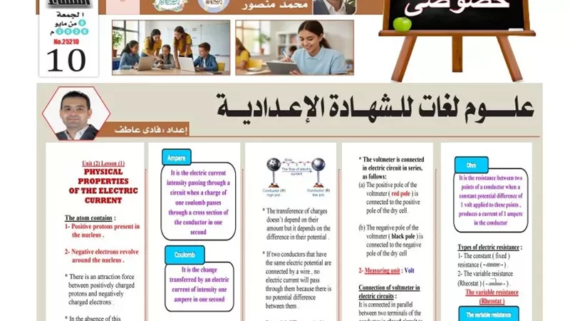 مراجعة نهائية في العلوم لغات لطلاب الصف الثالث الإعدادي
