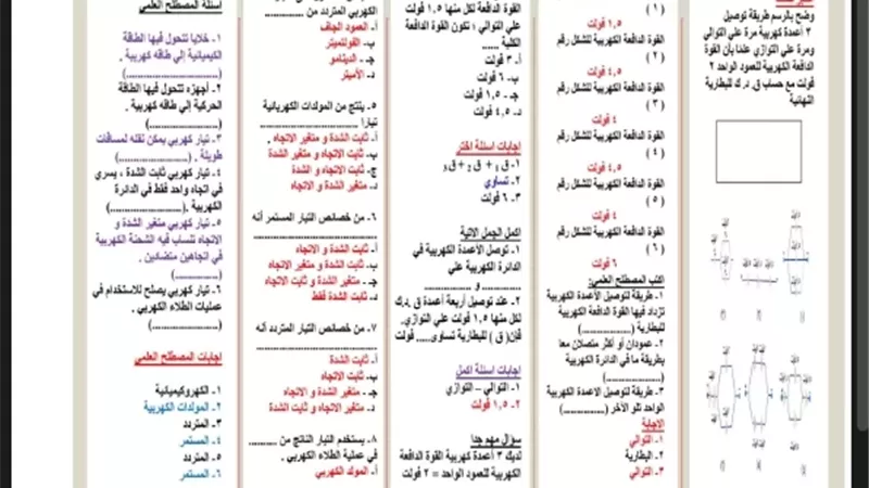 مراجعة مهمة في العلوم لطلاب الشهادة الإعدادية