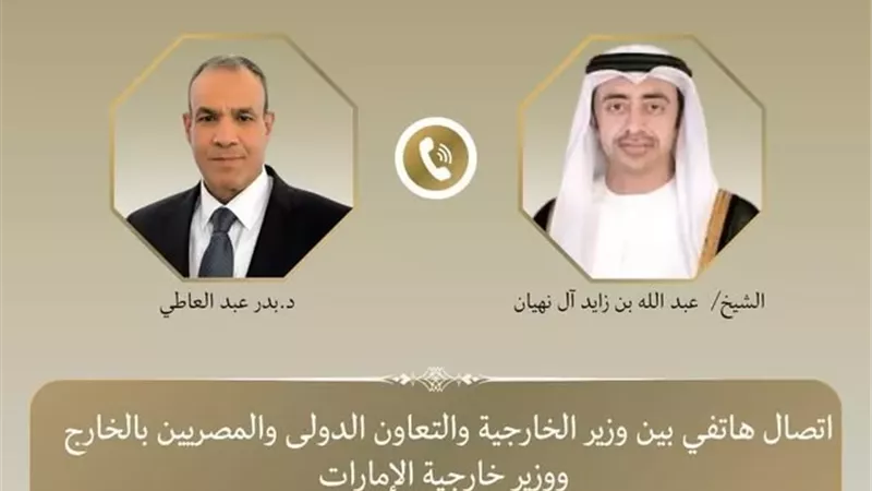 وزير الخارجية يبحث مع نظيره الإماراتي التطورات الإقليمية