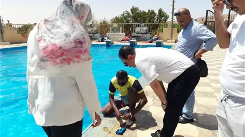 تفتيش لحمامات السباحة بناديي سوان وأبو الريش قبلي
