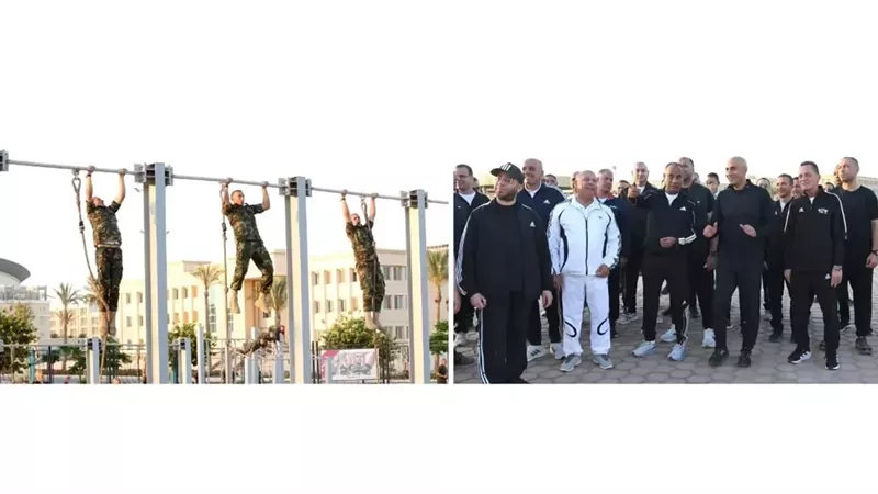 وزير الدفاع يرافقه عدد من الوزراء يتفقدون منظومة الإعداد والتأهيل بالأكاديمية العسكرية المصرية