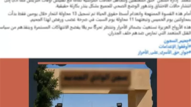 مصدر أمني ينفي صحة مزاعم الإخوان بشأن محاولة انتحار نزلاء بمركز إصلاح وتأهيل