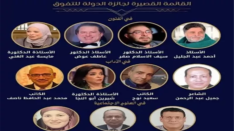 وزارة الثقافة تعلن أسماء المرشحين لجوائز الدولة لعام 2026