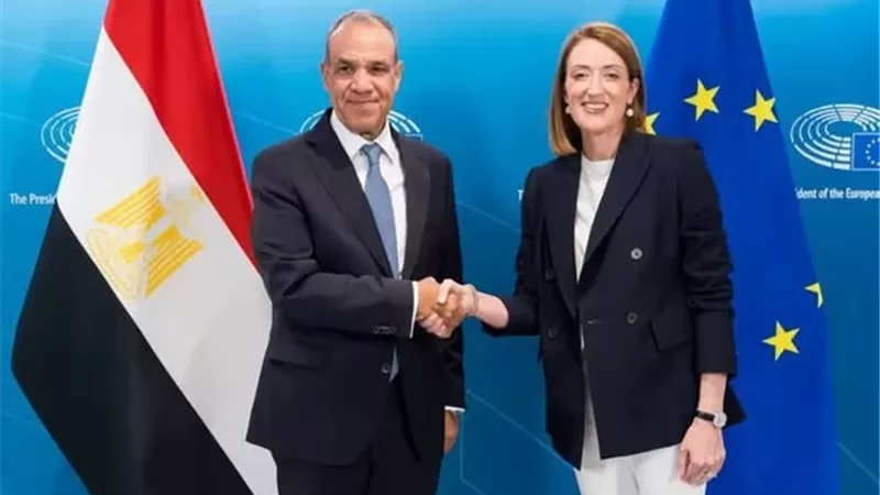 وزير الخارجية يلتقي مع رئيسة البرلمان الأوروبي