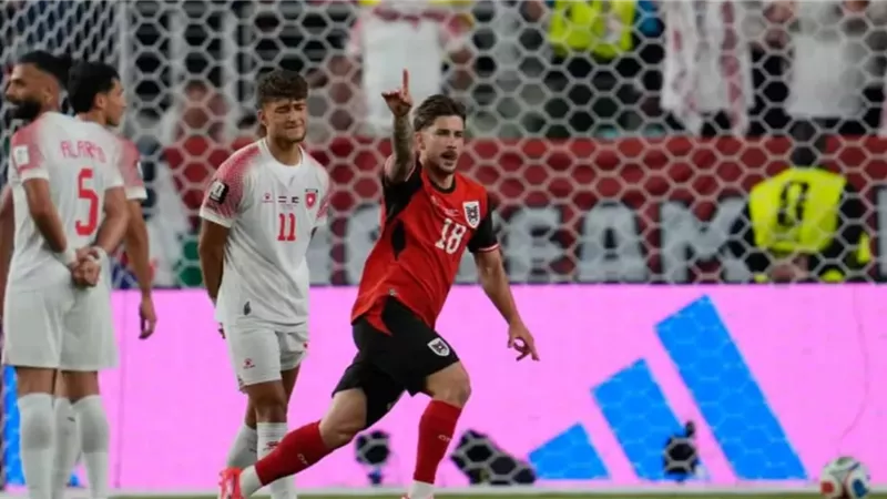 منتخب النمسا يتقدم على الأردن بهدف رومانو فى الشوط الأول.. فيديو