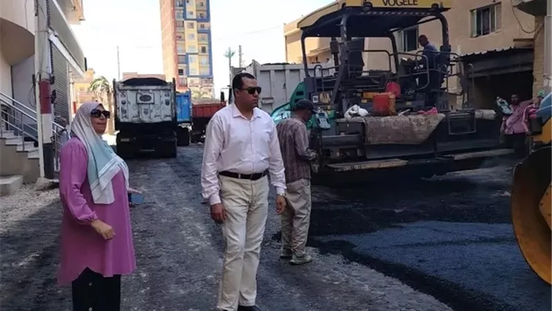 الانتهاء من أعمال رصف 4 شوارع بمدينة فوه كفر الشيخ