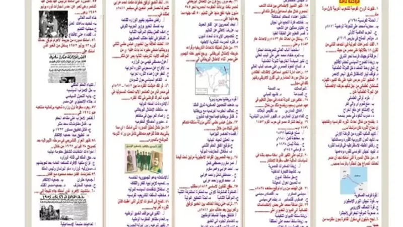 مراجعة شاملة في التاريخ بالاجابات للثانوية العامة