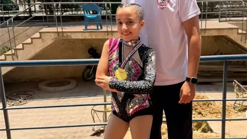 فراشة نادى الزمالك تحصد الميدالية الذهبية لبطولة الجمهورية للجمباز