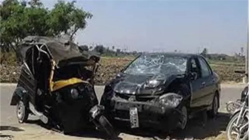 مصرع سيدة وإصابة 3 في تصادم ملاكي وتوكتوك على طريق أجا بالدقهلية