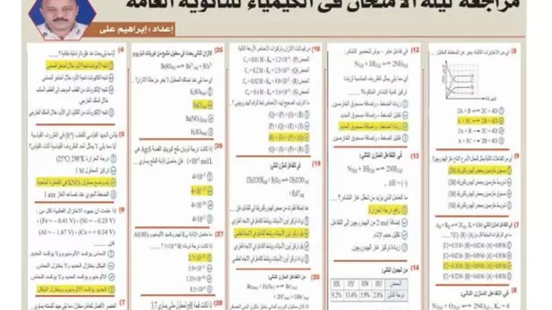 أقوى مراجعة في الكيمياء للثانوية العامة 2026